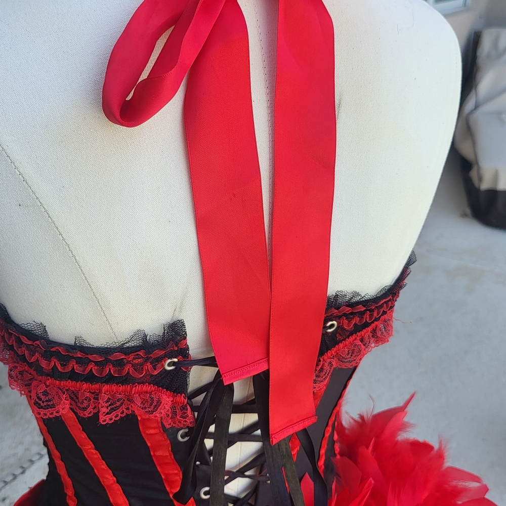 Vintage Burlesque Moulin Rouge Can-Can corset with boots costume, small? - Picture 7 of 16